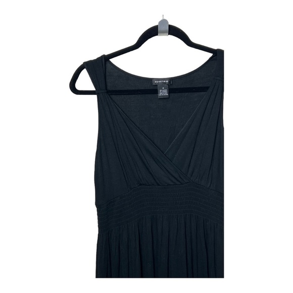 Spense SLEEVELESS MAXI DRESS SMOCKING MIDDLE SIZE MEDIUM BLACK IN COLOR - Picture 3 of 9